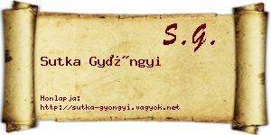 Sutka Gyöngyi névjegykártya